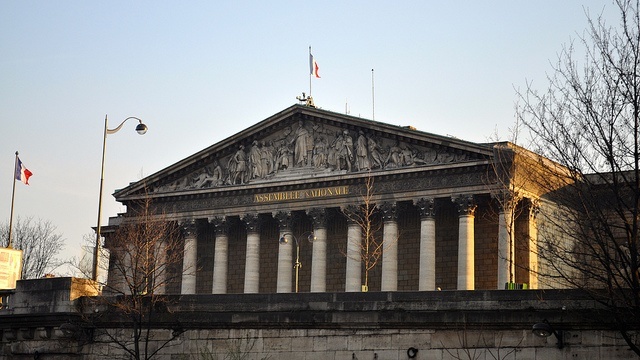 The front of the National Assembly, Quai d'Orsay in Paris